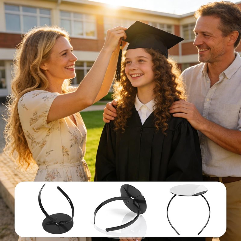 EMOOULI Graduation Cap Headband, New Grad Cap Headband, Not Change Hair, Firm Anti-Fall Hairband for Graduates, Students (1)