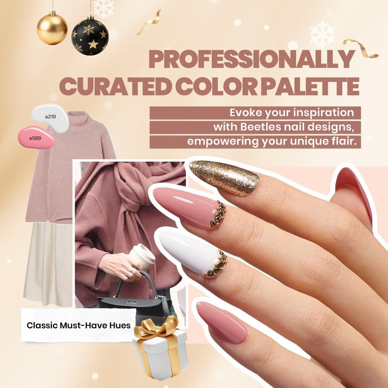 Beetles Summer Gel Polish Kit - Chic Outfits Collection 25 Colors Polish Set, Brown Purple Nude Red Black Color Gel Nails with 3Pcs Base Top Coat Soak off Uv Gel Manicure Kit Gift for Women