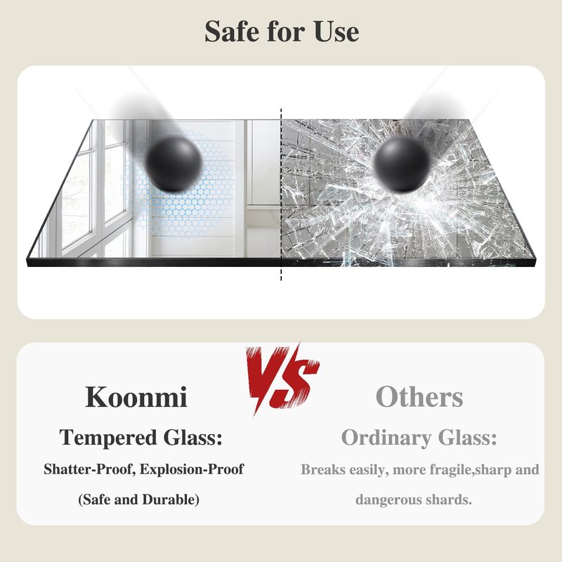 Koonmi Black Rectangle Wall Mirror, 24x32 Inch Bathroom Mirror, Aluminum Frame Vanity Mirror for Entryway, Living Room, Bedroom Bathroom, Hangs Horizontally or Vertically