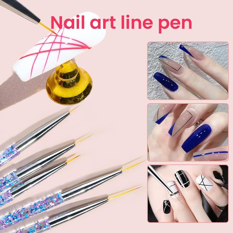 Nail Art Brushes Set - 36 PCS Striping & Dotting Tools for Gel Polish Design | Essential Nail Supplies for Salon & Home