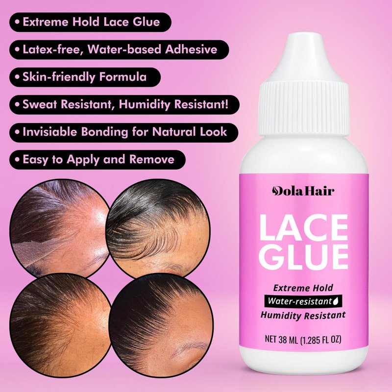 Dolahair Lace Wig Glue Kit - Waterproof Lace Front Adhesive for Wigs (Glue Kit-3pcs)