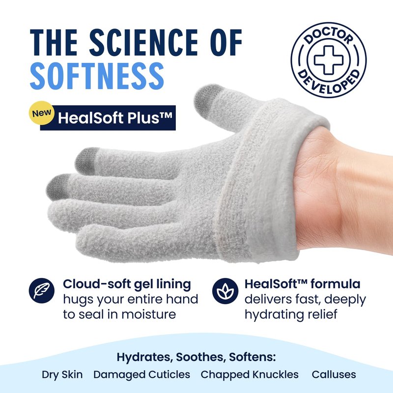 Dr. Frederick’s Original Moisturizing Gel Gloves – Deep Moisturizing and Fast Relief for Dry Hands – Touchscreen-Friendly – Mango Butter, Shea Butter, Jojoba, & Coconut Oil (Mellow Moon)