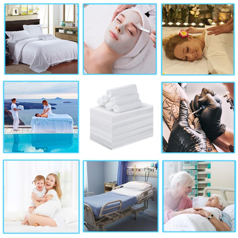 MVSUTA 800 Pieces White Disposable Bed Sheets Non-Woven Fabric SPA Table Sheet Bed Cover for Massage Beauty Tattoos,31'' x 71''