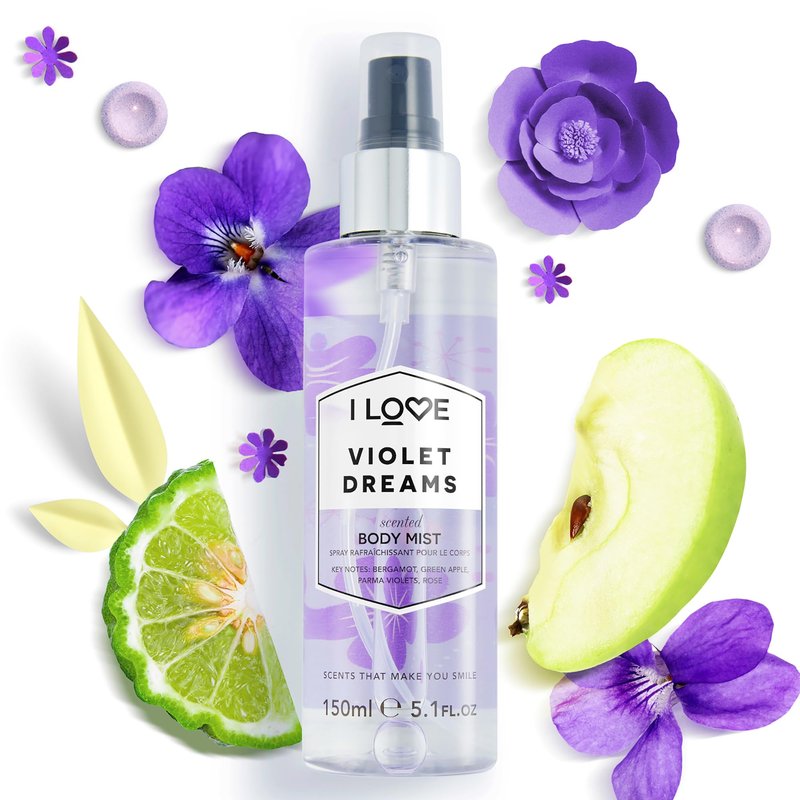 I Love Signature Violet Dreams Long Lasting, Fast Drying, Non Sticky Body Mist For Her 150ml
