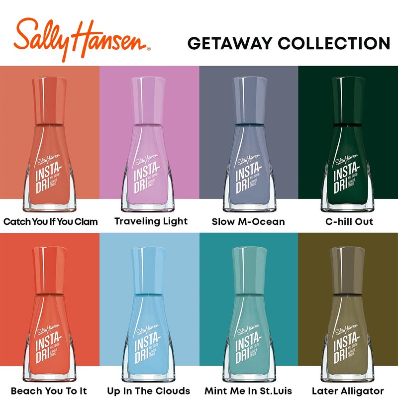 Sally Hansen Insta-Dri Nail Polish - Quick Dry, Streak-Free Shine | Light Lavender, Opaque Finish | 460 Traveling Light