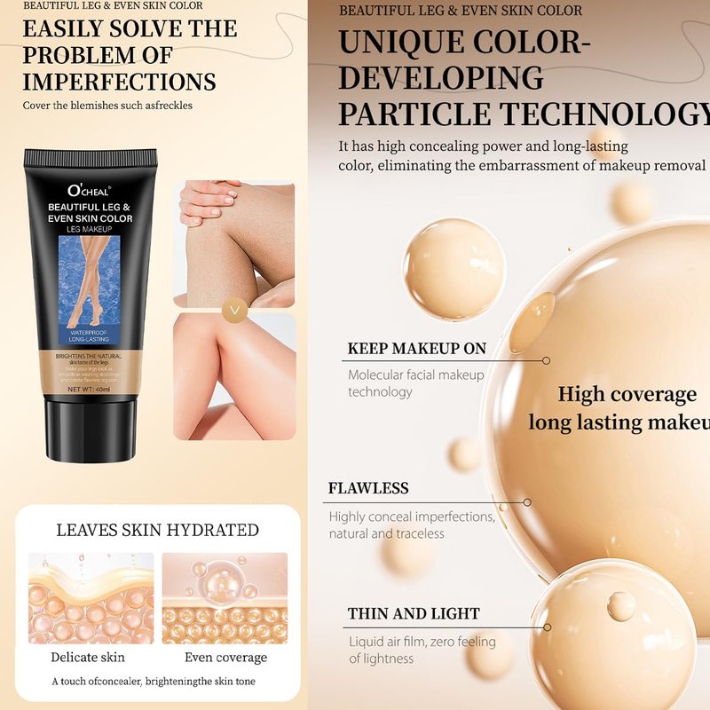 Leg Makeup - Waterproof No Transfer Vein Concealer for Varicose Veins & Scars | 2PCS