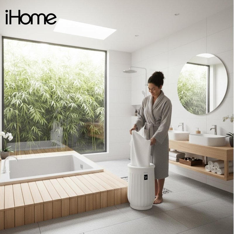 iHome Luxury 20L Towel Warmer - Large Hot Towel Heater with Fragrance Pad Holder | Ideal for Spa & Blankets