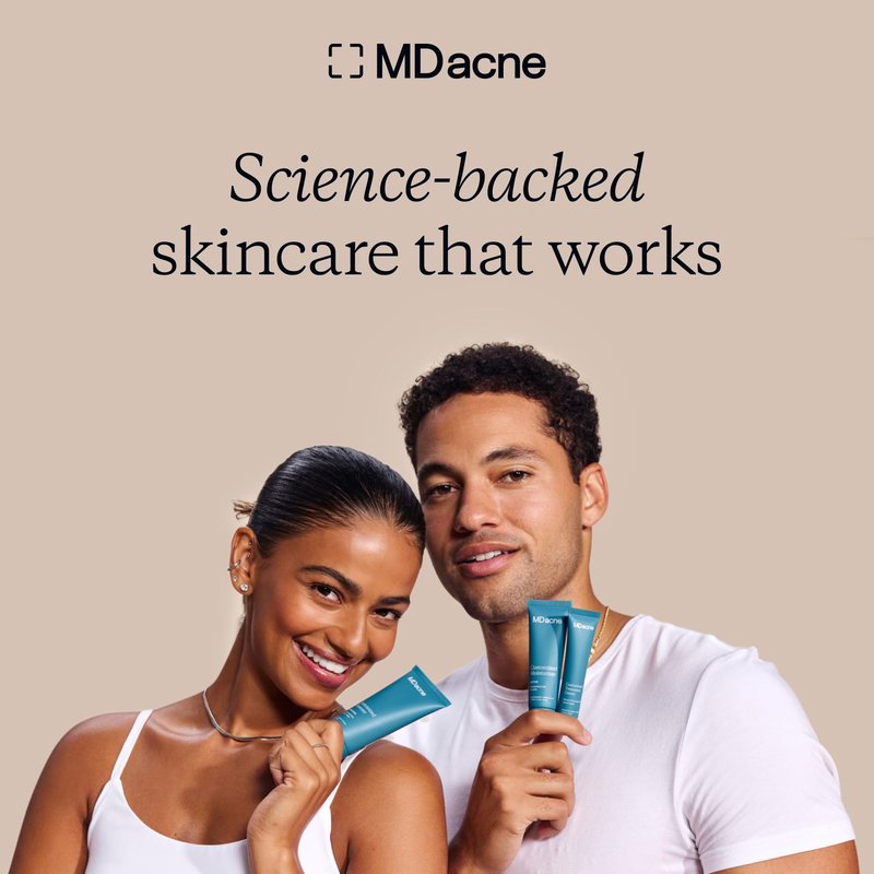 MDacne Shaving Cream for Acne-Prone Skin - Soothing, Oil-Free, Eliminates Razor Burn, Cuts & Infections - Reduce Skin Irritation & Prevent Shave Bumps - Vegan, Paraben-Free & Cruelty-Free