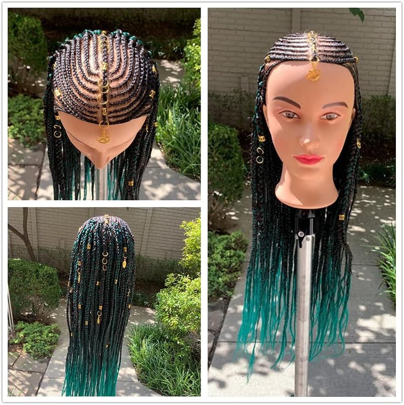 Hairingrid Mannequin Head - 26"-28" Hair Styling Training Doll with Synthetic Fiber Hair & Clamp Holder | Black