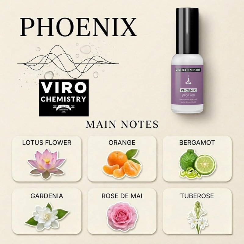 Phoenix Perfume - Ultra Strength Organic Fragrance with Pheromones | 1 Fl. Oz Personal Scent to Attract Men