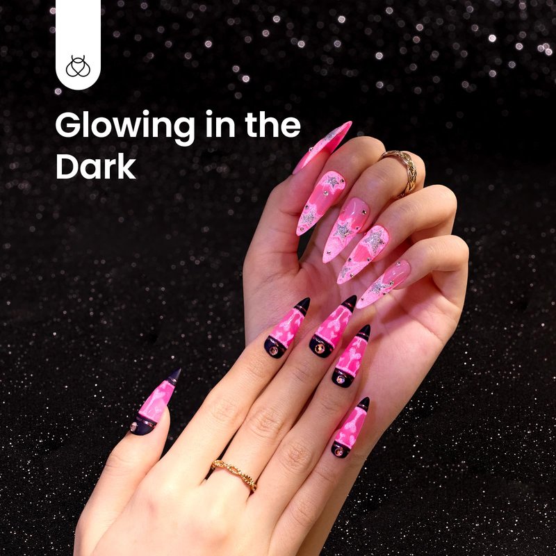Beetles Hot Pink Gel Nail Polish - Luminous Pink Gel Polish 15ml Glow in the Dark Pink Summer Soak Off Uv LED Nail Lamp Nail Art Manicure Salon DIY Home Gift for Women Girls
