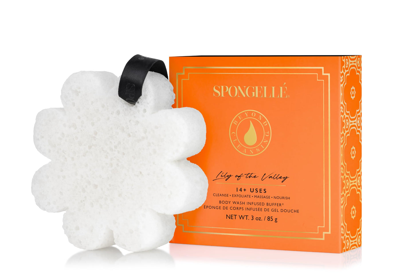 Spongellé Lily of The Valley Wild Flower Bath Sponge with Box for Mothers Day Gift | Built-in Body Wash & Body Scrubber, Shower Loofah Sponge for Women | 14+ uses