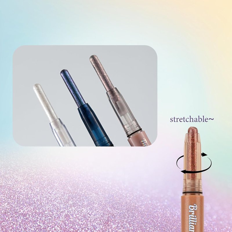 Long-Lasting Waterproof Eyeshadow Stick - Cream Shimmer Pencil, High Pigment, 01 Golden Sands