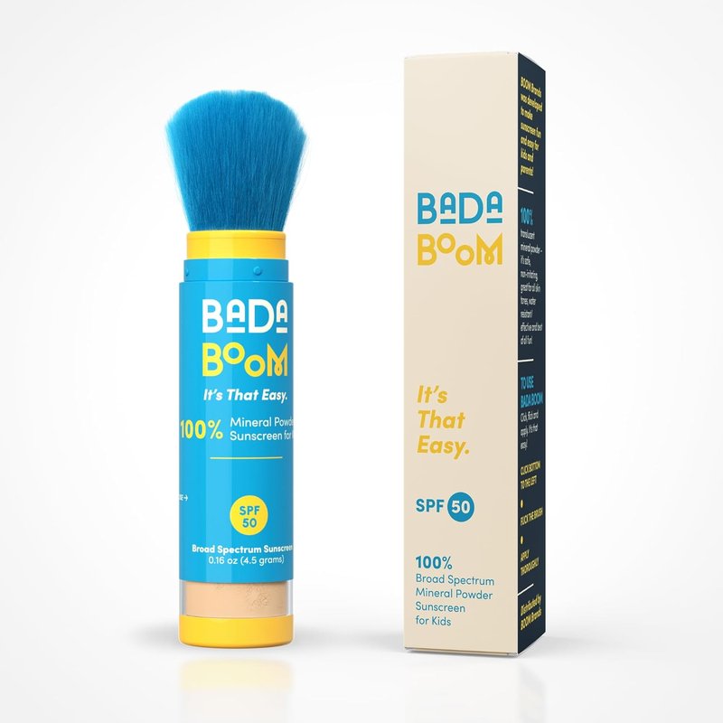 Bada Boom Mineral Sunscreen Powder - SPF 50 Brush-On Formula for Kids & Sensitive Skin