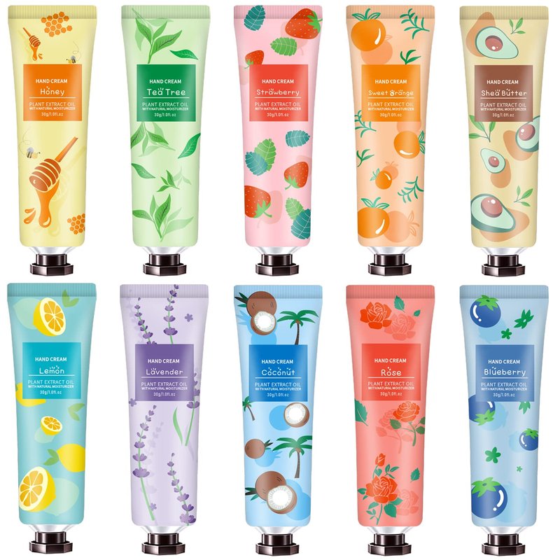Moisturizing Hand Cream Set - 10 Pack of Natural Plant Fragrance Lotion | Perfect Gifts for Women, Teachers & Nurses