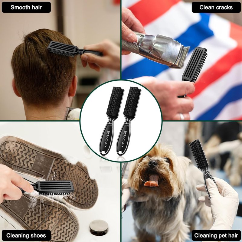 NICEMOVIC 3-in-1 Barber Neck Duster Brush Set | Professional Hair Cutting & Styling Tools - Black