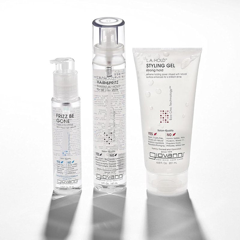 GIOVANNI ECO CHIC Frizz Be Gone Hair Serum - Anti-Frizz, Adds Shine & Seals Color | 2.75 oz