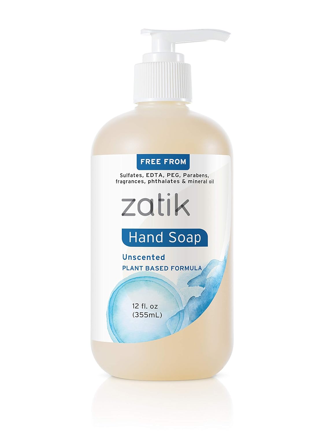 Zatik Naturals - Unscented Liquid Hand Soap | Moisturizing & Grey Water Safe, 12 fl oz (Pack of 6)