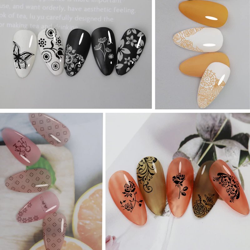 Biutee Nail Stamping Plates Set 12pcs Nail Plates 1stamper 1scraper 1storage bag Nail plate Template Image Plate Stencil Nails Tool