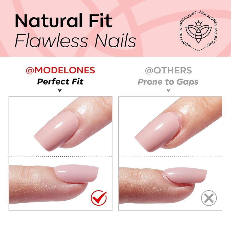 Chrome Pink Press-On Nails - Summer Pearl Short Almond Fake Nails | Reusable Nail Kit with Glue & Mini File, 32 Pcs in 16 Sizes