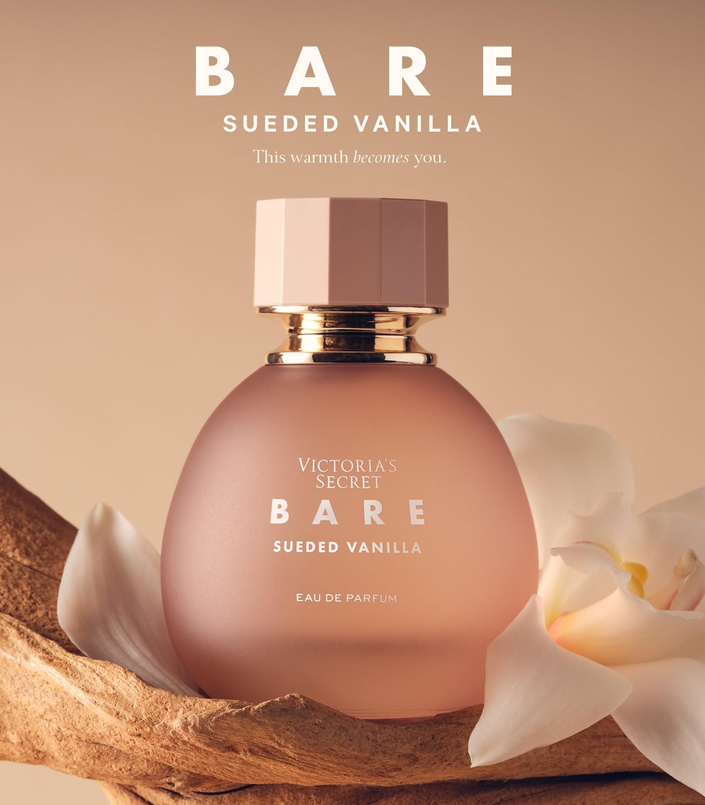 Victoria's Secret Bare Sueded Vanilla Fragrance Body Lotion, Notes of Wild Saffron, Creamy Sandalwood, Vanilla Milk, (8.4 oz)