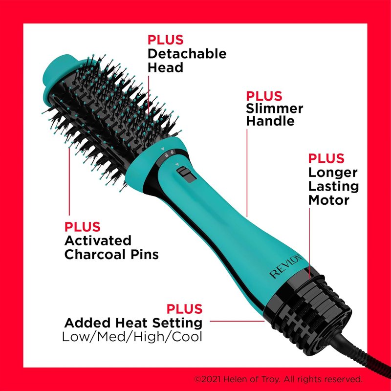 REVLON One Step Volumizer PLUS Hair Dryer & Styler - Effortless Volume & Control for Salon-Style Blowouts | Travel-Friendly Teal