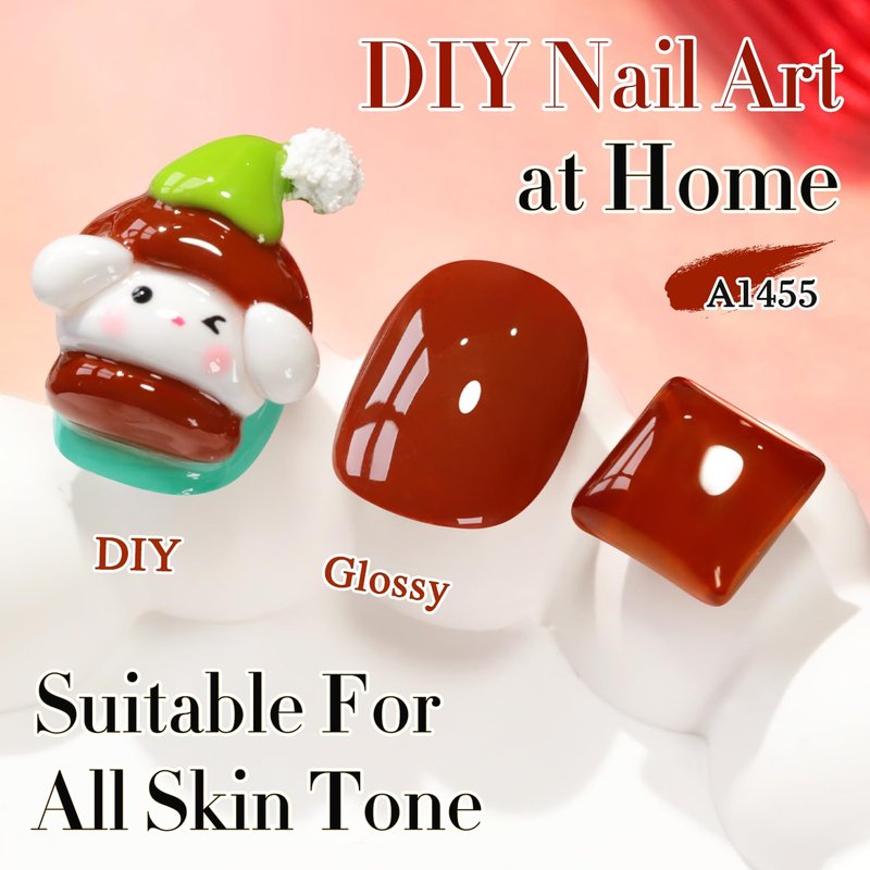 Double Rhythm Burgundy Gel Polish 15ML Pure Sheer Same Color Same Bottle Gel Polish Art Manicure Salon DIY at Home for Women (Tan Red-A1455)