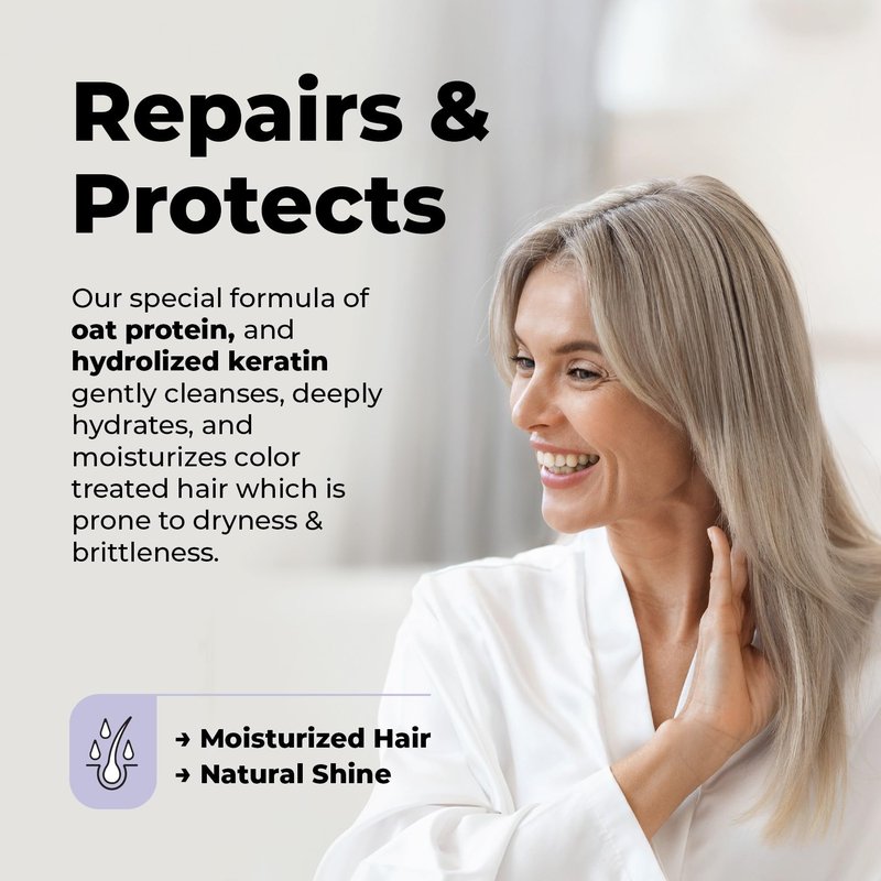 FLUX UP Purple Shampoo for Blonde Hair Women & Men – Blonde & Silver Hair Toning – Sulfate-Free Anti-Brass Purple Shampoo for Blondes, Highlights & Color-Treated Strands – 8 fl oz