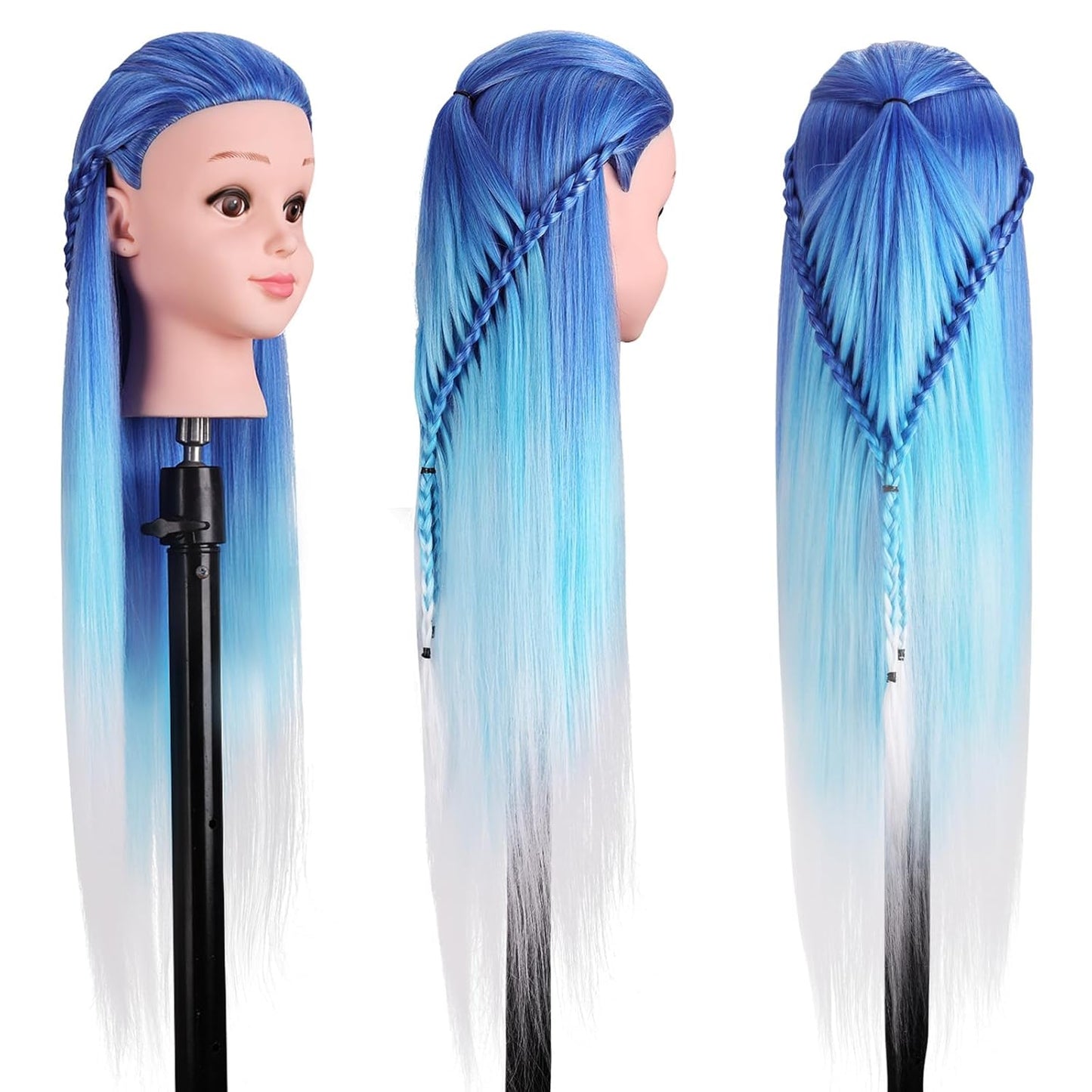 TopDirect 29" Hair Mannequin Head - Synthetic Hair Doll for Cosmetology Styling & Braiding Practice