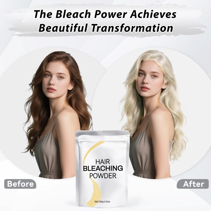 Hair Bleach Powder 100g/3.53oz, Professional Lightening Bleach for Hair, Strong & Gentle Bleach Powder for Hair, Lift Up to 8 Levels, Perfect for DIY Blonde Highlights & Lightening