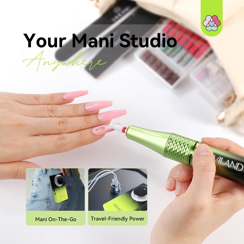 SAVILAND Advanced 50000RPM Professional Nail Drill : Portable Electric Nail File Nail Supplies Electric Nail Drill 6000MAh Drill para Uñas Nail Filer Electric with Drill Bits for Acrylic Nail Kit