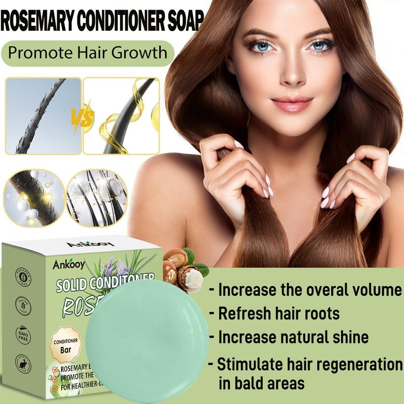 2 Pack Rosemary Shampoo and Conditioner Set for Men and Women,Rosemary Oil for Hair Growth Shampoo and Conditioner Bar,Strengthening,Thickening & Volumizing,Deep Cleansing for Scalp,Reduces Hair Loss
