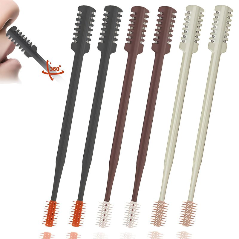 KTBKGV 2026 Upgraded 2-in-1 Nasal Hair Cutter, 360° Rotating Double-Sided Blade, Washable Portable Grooming Tool for Men & Women, Travel Essential,(Multicolor-6Pack)