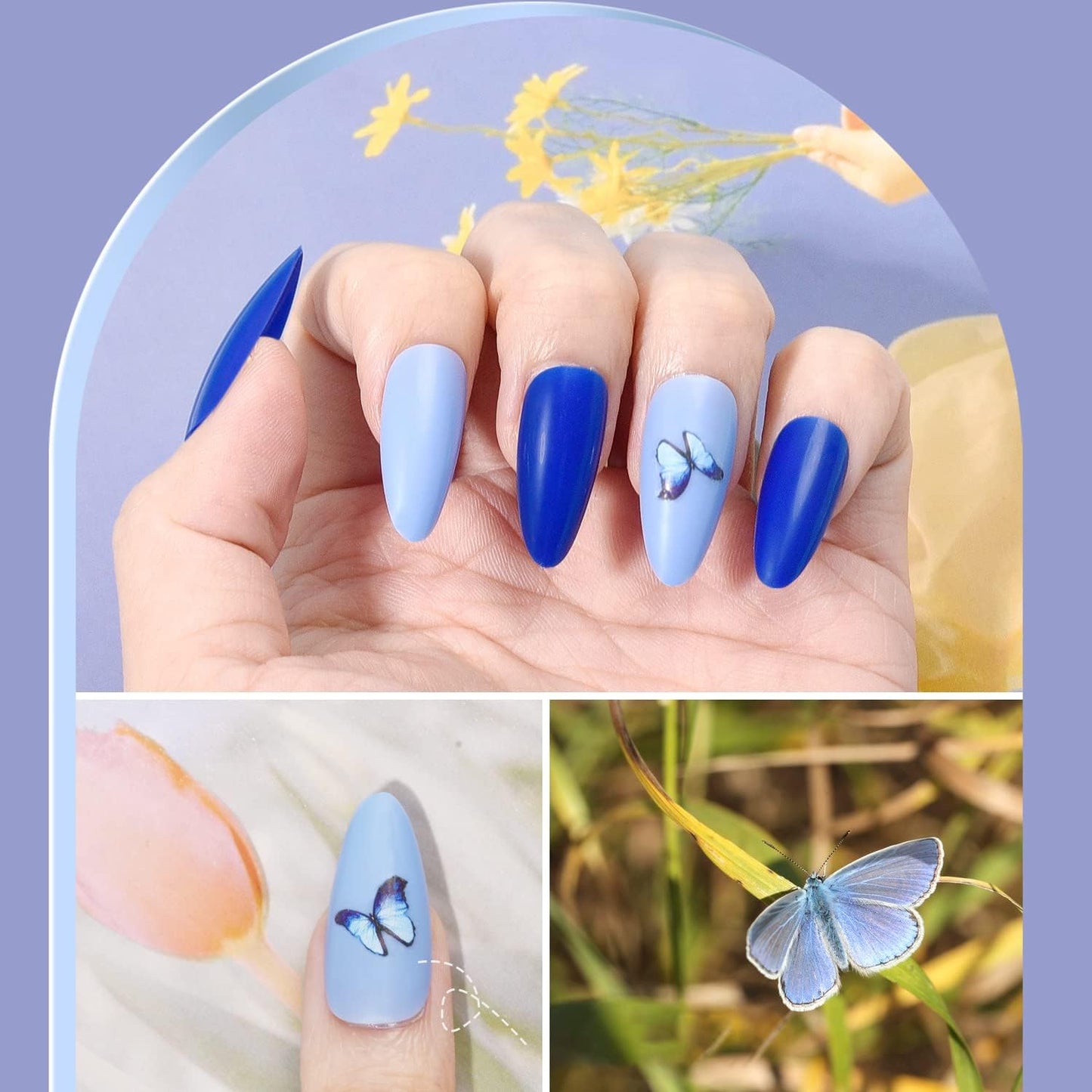 TsMADDTs Press On Nails Almond, 24 Colors 720 pcs Short Fake Nails with Glues, Stickers, Tweezer for Women