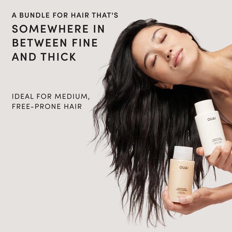 OUAI Medium Hair Shampoo & Conditioner Set | Sulfate-Free, Keratin & Shea Butter Formula - 10 Fl Oz