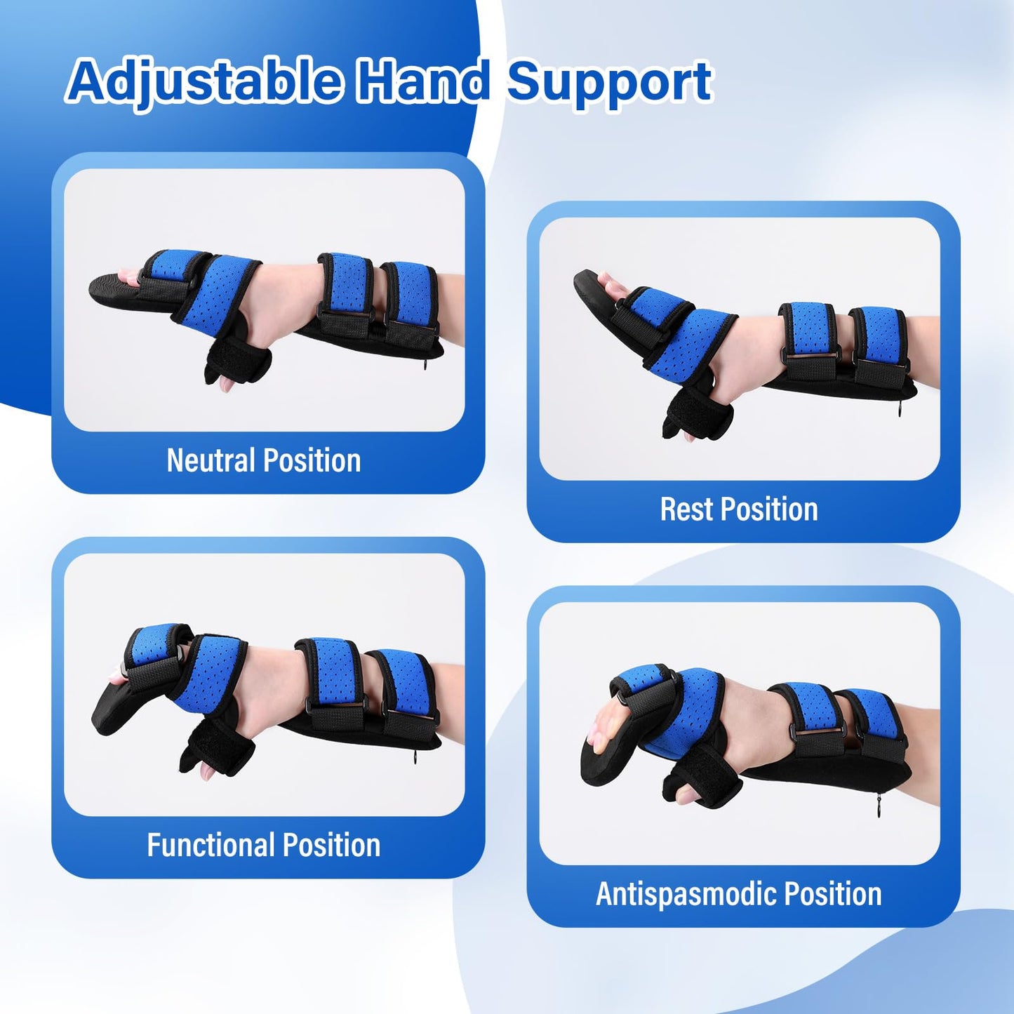 Chonario Resting Hand Splint, Hand Brace with Finger Support for Carpel Tunnel, Stroke Recovery, Arthritis, Tendinitis-Functional Support (Left, Medium)