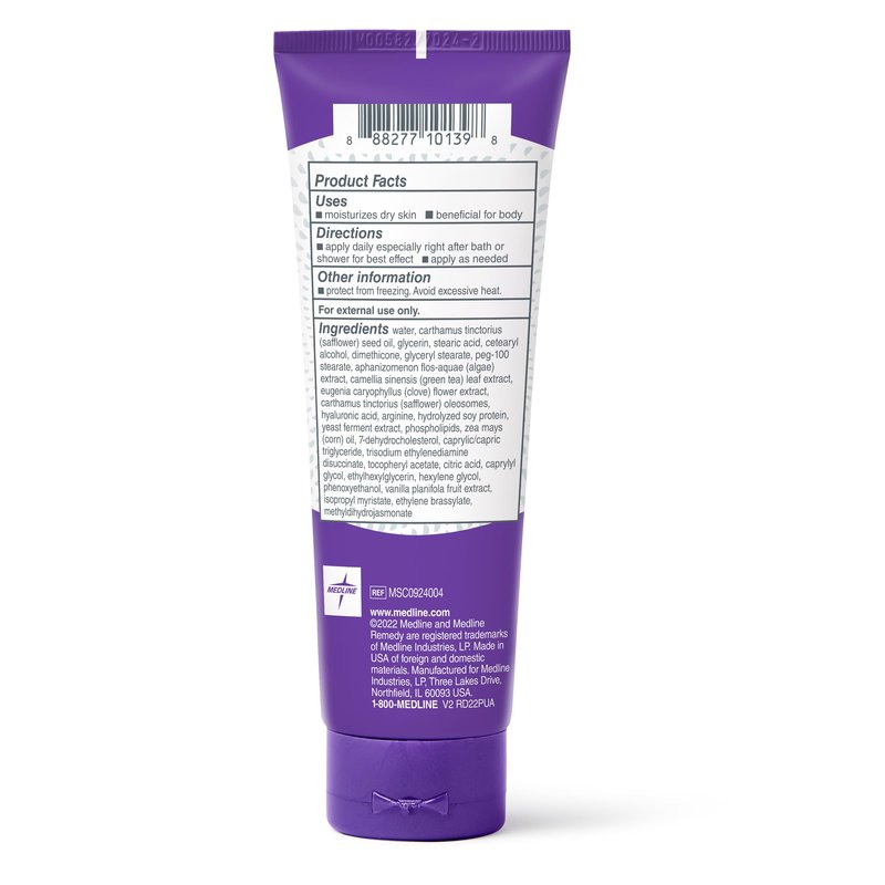 Medline Remedy Clinical Skin Cream, Vanilla Scent (4 fl oz), Moisturizing Face and Body Cream for All Ages, Paraben & Sulfate Free, Quick Absorbent Formula, Hypoallergenic Skin Moisturizer