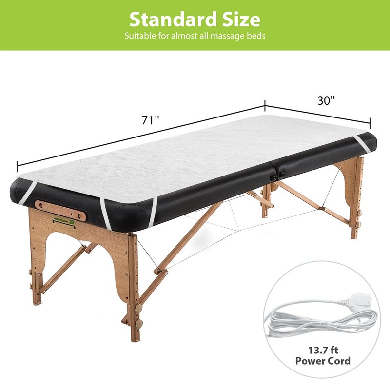 Massage Table Warmer Heating Pad Professional SPA Massage Bed Warmer with Timer, 9 Heat Setting, Overheat Protection for Massage Bed & Spa, Thickened & Soft Fleece, 30" x 71"