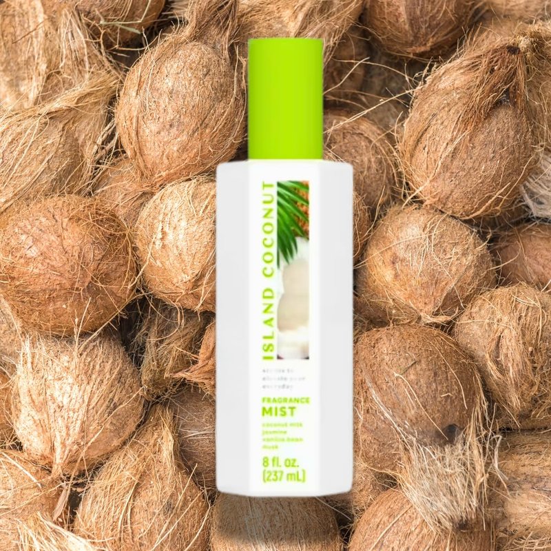Coconut Body Mist Spray - Tropical Island Scent | Refreshing Daily Fragrance, 8 fl oz, Paraben-Free, Sulfate-Free