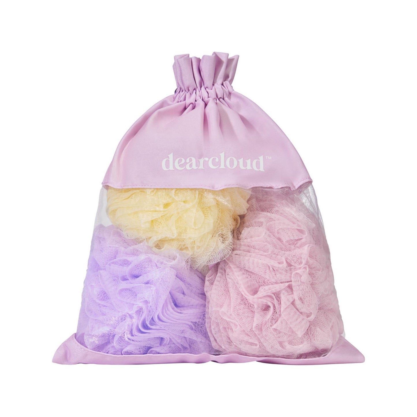 dearcloud XL Classic Loofah 3-Pack – Body Scrubber (Lavender)
