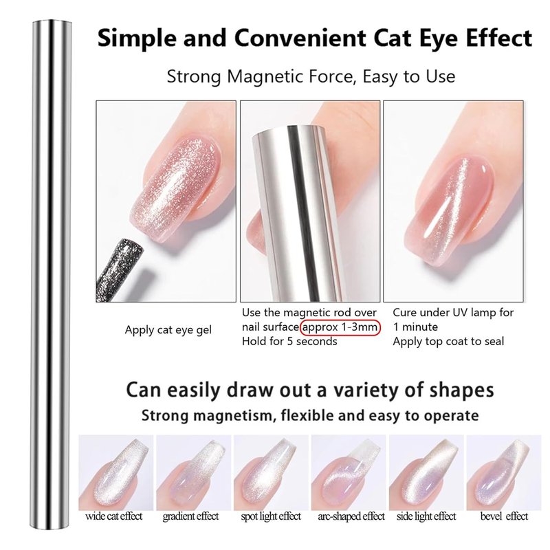 Cat Eye Nail Magnet Tool Set - 38 Pcs Strong Magnetic Gel Polish Tools for DIY Manicure | Nail Art Design Essentials