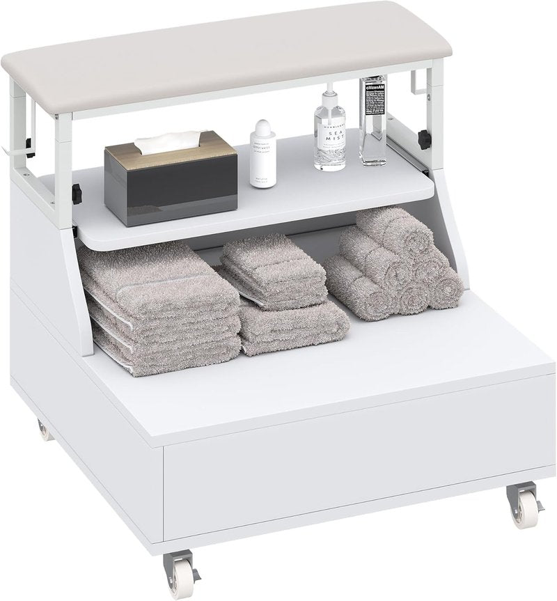 Regine Switzerland Portable Pedicure Stool - Adjustable 2-Level Height for Salon & Spa Use