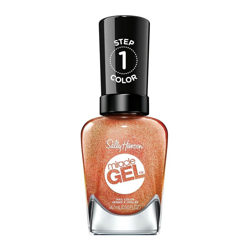 Sally Hansen Miracle Gel Nail Polish - Salon Quality, Long Lasting Gel-Like Formula | 382 Sundown Socialite | Opaque Brown Orange Color