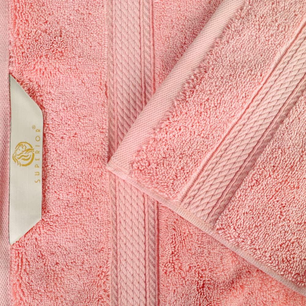 SUPERIOR Egyptian Cotton Pile 3 Piece Towel Set, Includes 1 Bath, 1 Hand, 1 Face Towel/Washcloth, Ultra Soft Luxury Towels, Thick Plush Essentials, Guest Bath, Spa, Hotel Bathroom, Tea Rose