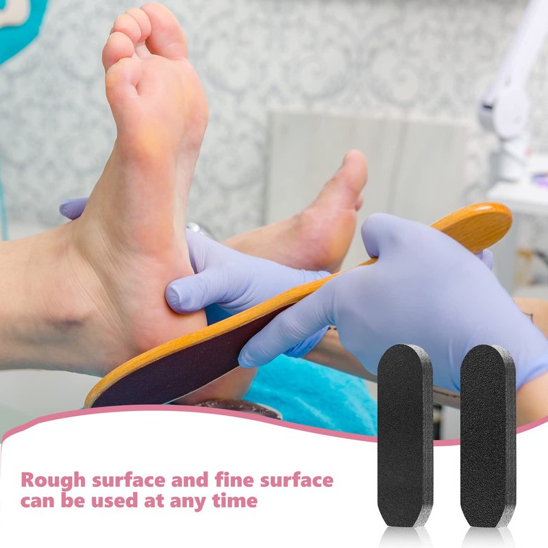 Flutesan 80 Pcs Professional Collection Stainless Steel Foot File Refill 180 Grit and 120 Grit Replacement Pads Coarse Fine Pedicure File Refills Double Side Reusable Foot Rasp Pad with Removable Glue