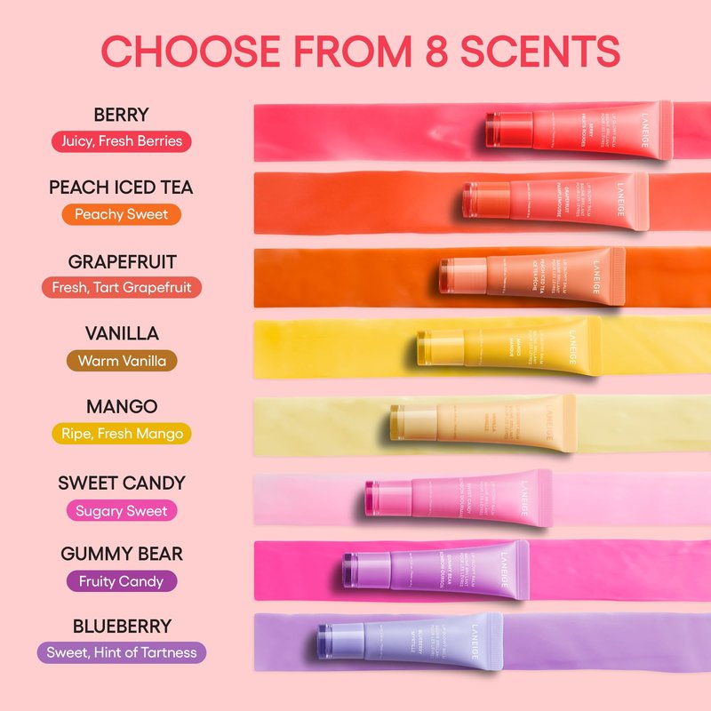 LANEIGE Lip Glowy Balm – Taro Bubble Tea | Lightweight Lip Care with Shea & Murumuru Butters for On-the-Go Hydration