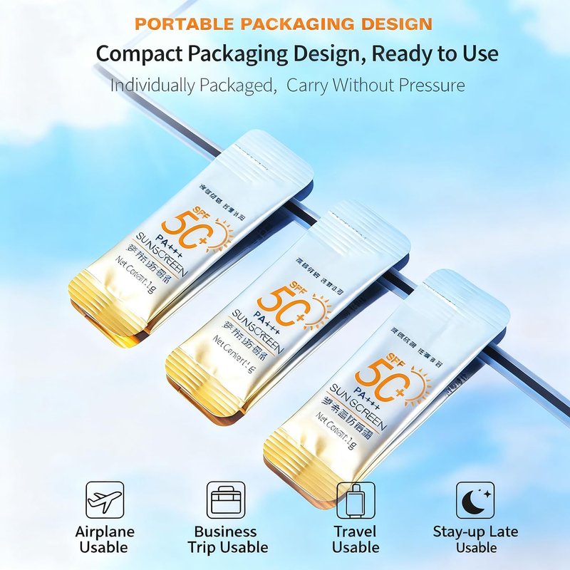 30PCS Travel-Size SPF 50+ PA++++ Mini Sunscreen – Lightweight, Non-Greasy, Water-Resistant Bulk Sunblock for Face & Body, Perfect Vacation Essentials & Party Favors