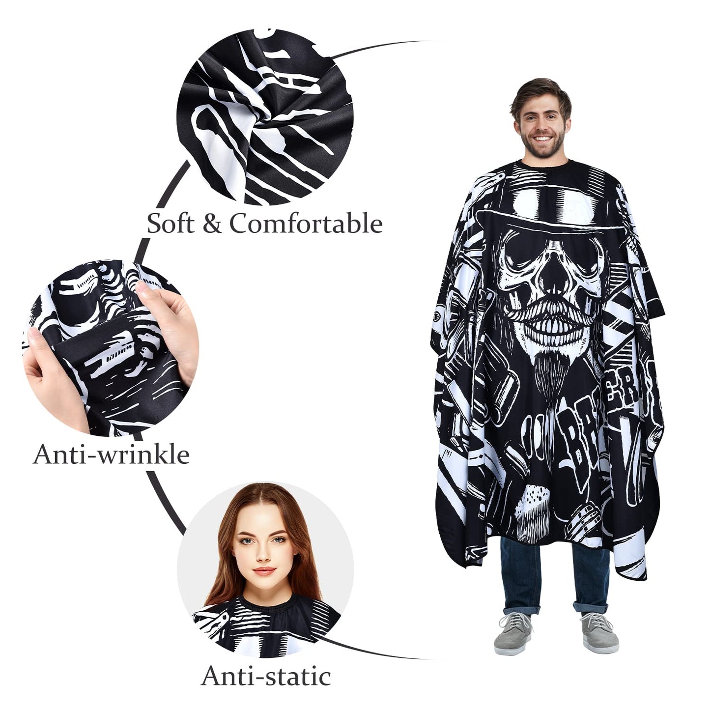 Skiennix Professional Waterproof Leopard Hair Cutting Cape - Adjustable Neckline for Stylists & Home Use