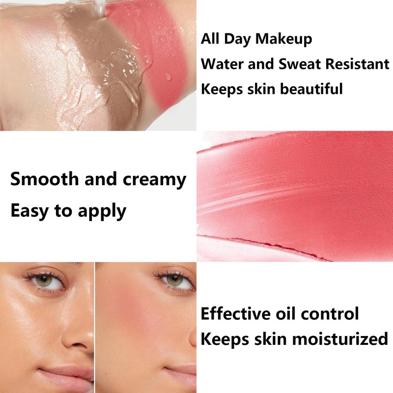 3Pcs Cream Contour Stick Makeup Kit, Shades with Highlighter, Blush and Bronzer Contour Stick for Sculpt the Cheeks, Long Lasting, Waterproof, Matte & Dewy Finish (LIGHT MEDIUM(2+5+6))