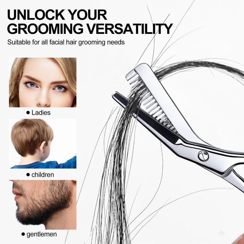 Eyebrow shears with combs, Eyebrow scissors,4.65-inch small eyelash trimming scissors, Suitable for both women and men，Precise eyebrow trimmers, easily create delicate eyebrow shapes, with PU Case